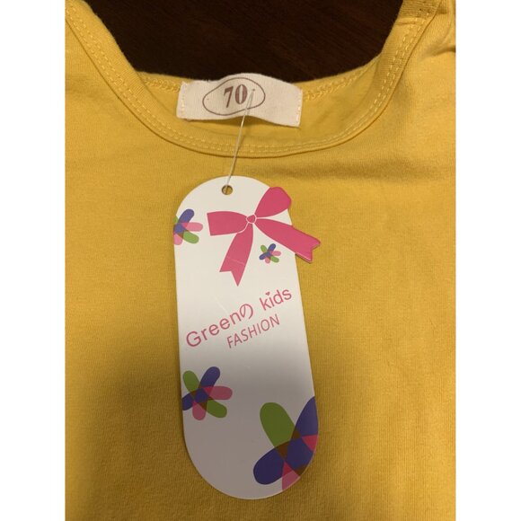 NWT Green Kids Fashion 6M Mustered Cotton Ruffle Long-Sleeve Baby Bodysuit - Picture 3 of 4